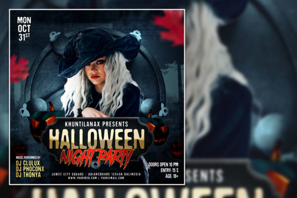 Easy to Customize Halloween Social Media Post Template