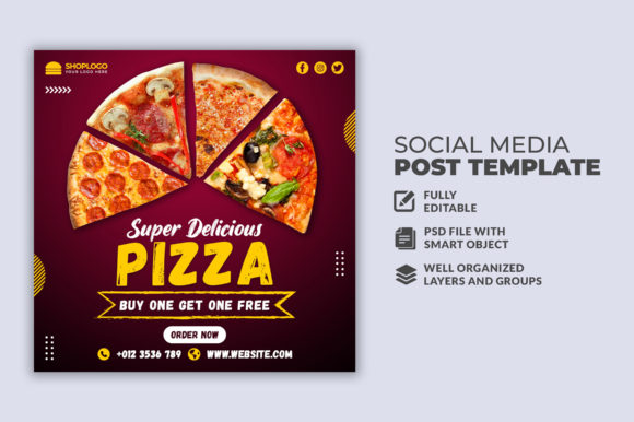Food Menu Social Media Post Banner Design